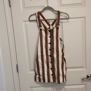 Show Me Your MuMu Tan and Cream Striped Dress